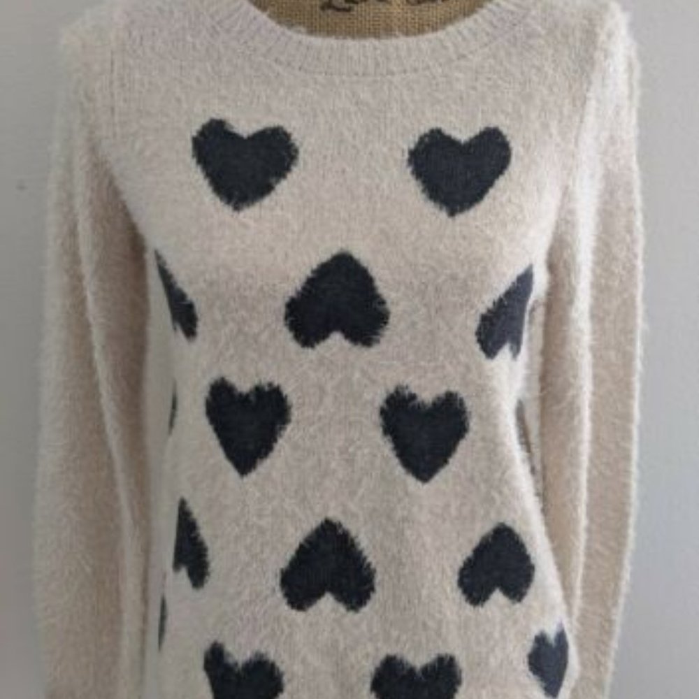 Lauren Conrad Heart Eyelash Sweater Size L